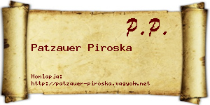 Patzauer Piroska névjegykártya